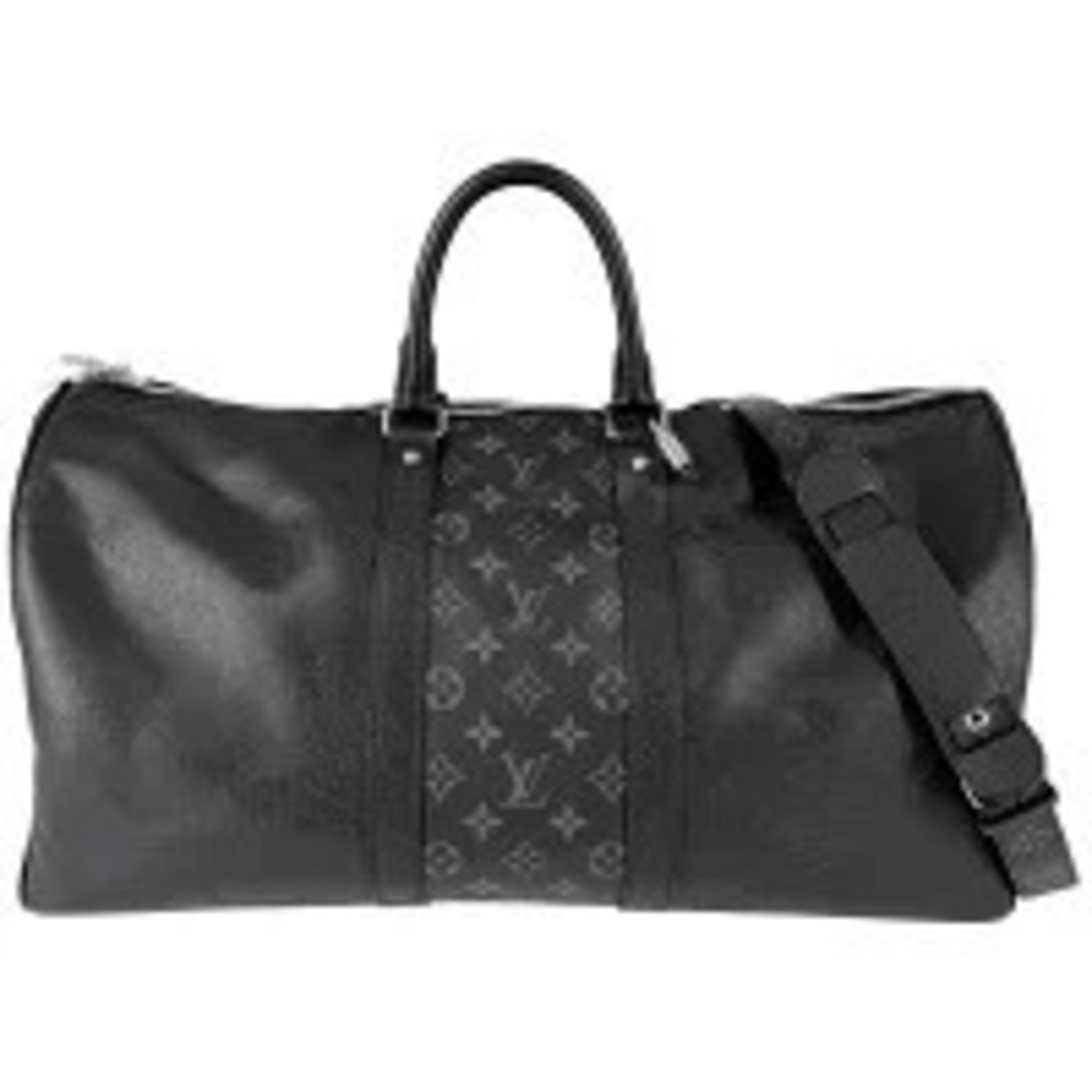 Louis Vuitton Taigarama Keepall Bandouliere Crossbody Bag Leather Black
